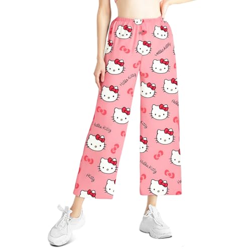 SANNIDHI® Pyjama Pants for Women, Cartoon Kawaii Kitty Print Ultra-Soft Cotton Lounge Pants Comfy Casual Pajama Bottoms with Elastic Waistband Lounge Pants Sleepwear, M, Pink SANNIDHI® Pyjama Pants for Women, Cartoon Kawaii Kitty Print Ultra-Soft Cotton Lounge Pants Comfy Casual Pajama Bottoms with Elastic Waistband Lounge Pants Sleepwear, M, Pink
